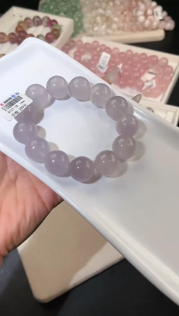 手链未镶嵌萤石多样性发一Q58奶紫18mm