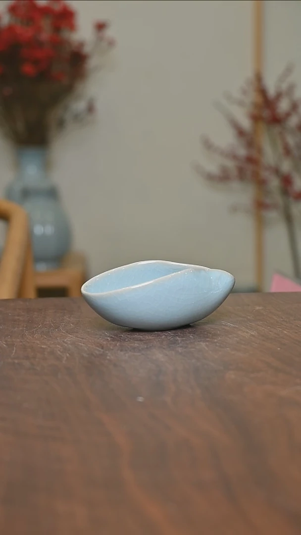 【闪购商品】其他茶荷 微瑕天青釉 朱家款