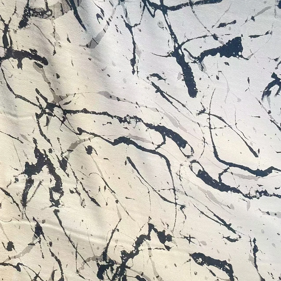 云笺梦笔国风仿香云纱时装时尚面料（不支持7天无理由）