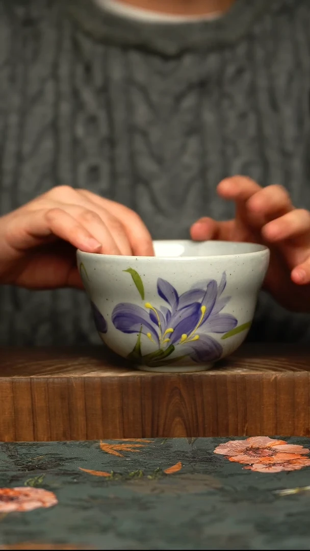 杯釉下彩手工手绘同款陶器