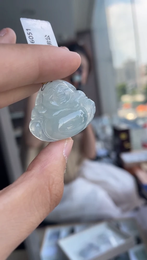吊坠(不含链)18K金镶嵌翡翠天然缅甸A货翡翠