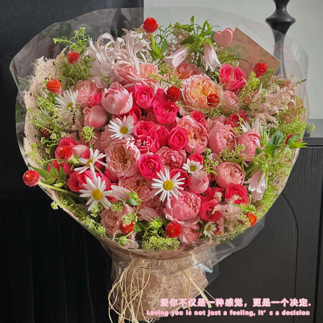 妈妈的礼物【朱丽叶塔玫瑰苏菲宝贝混搭花束】送妈妈长辈婆婆生日节日花束鲜花小时达的同城配送