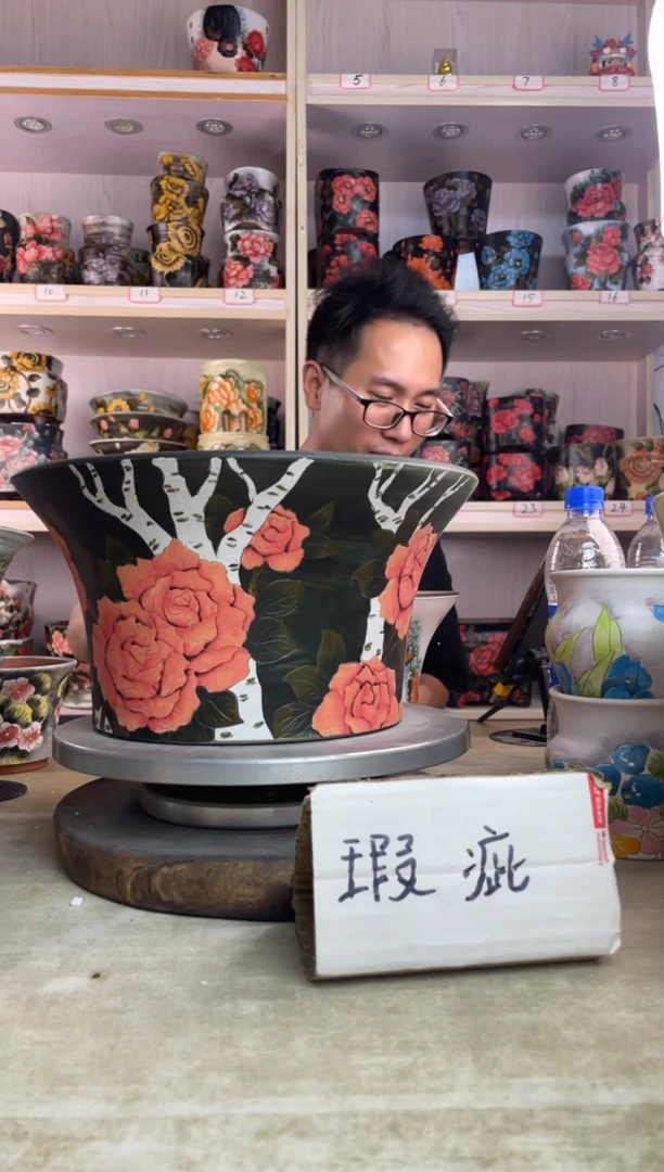 摆件༄****࿐78陶花岛多肉陶瓷花盆罐——微瑕