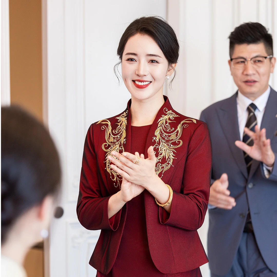 妈妈婚宴礼服2025秋冬新款喜婆婆十月结婚两件套装优雅贵气上档次