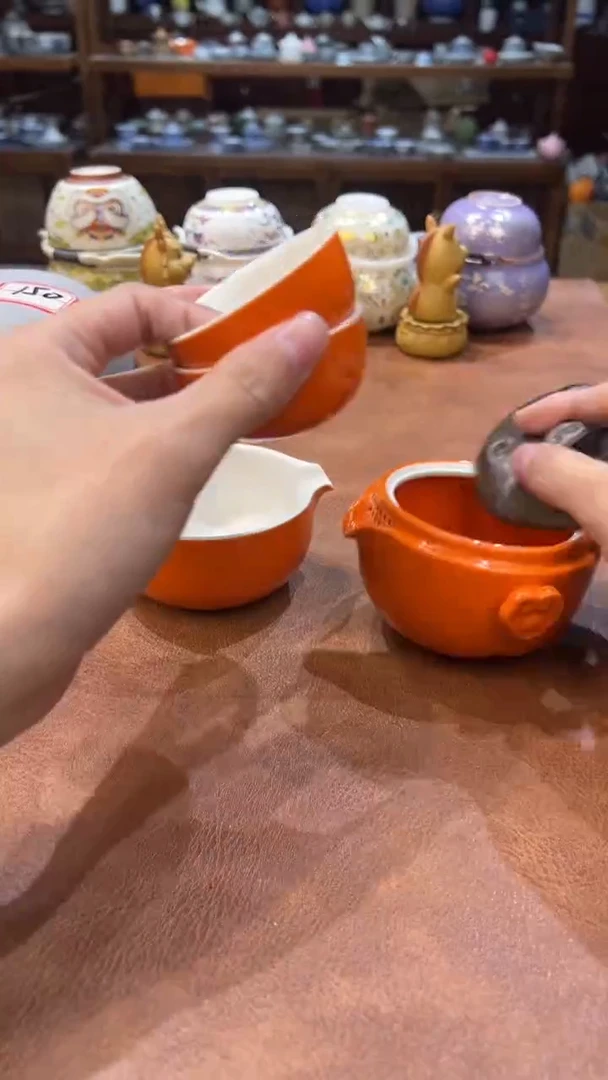 真的很便宜会开片的旅行茶具