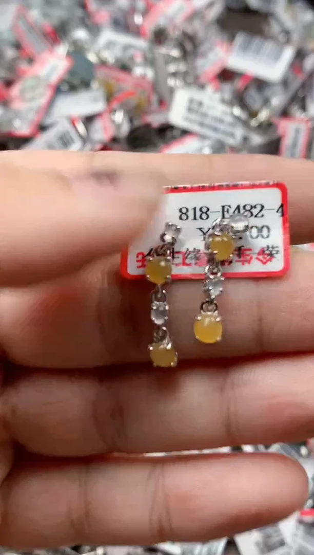 银S925镶嵌戒指翡翠天然A货缅甸翡翠