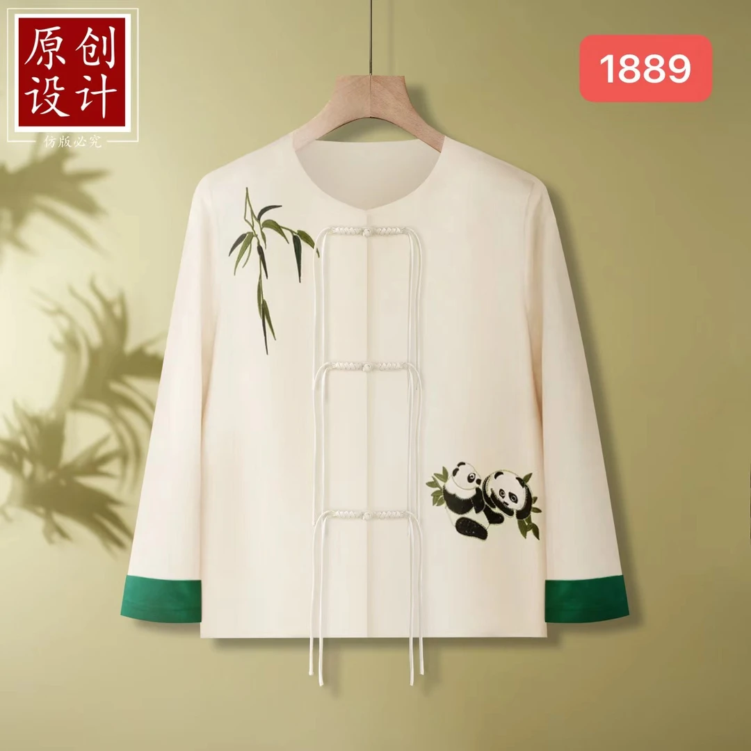 1889-21新款刺绣女士国风长袖外套