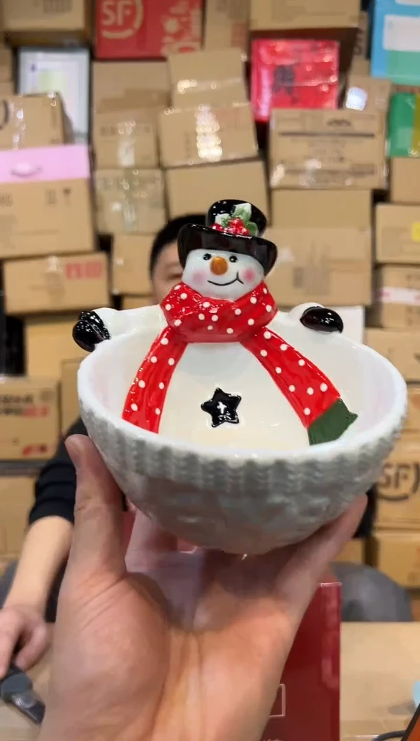 【闪购商品】杯陶瓷原盒雪人碗