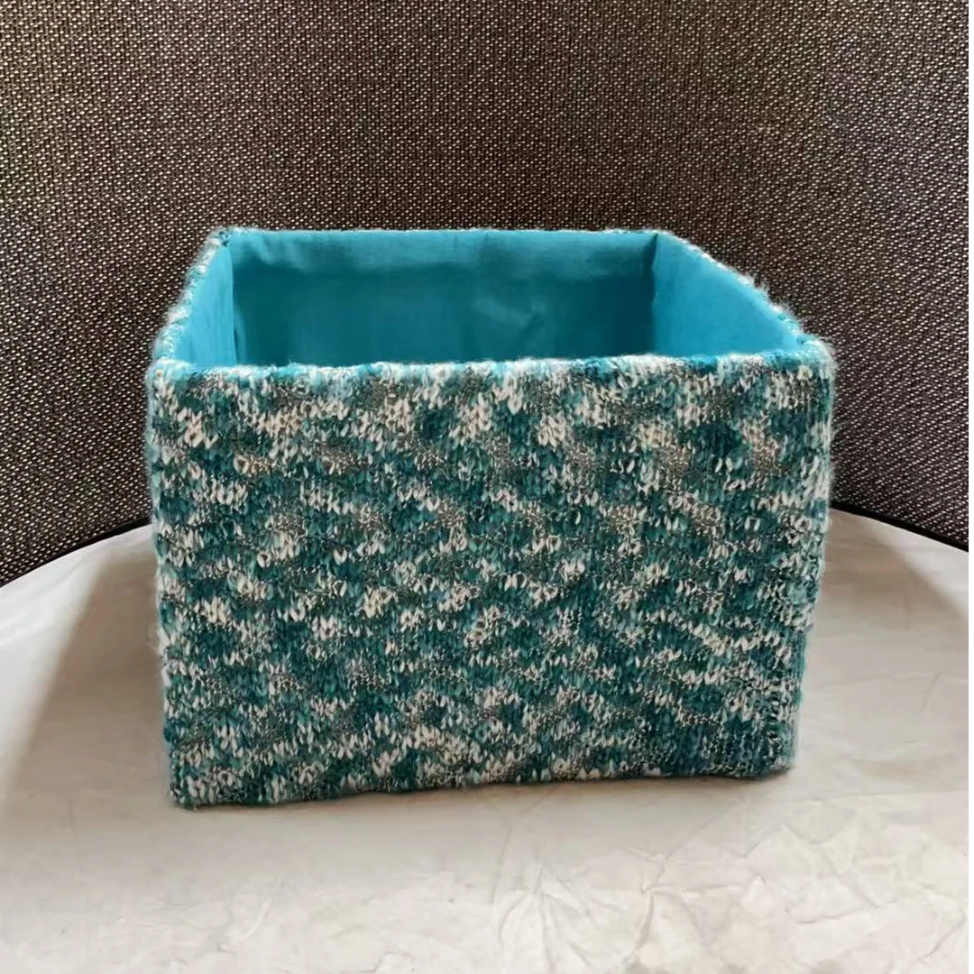 3607瑕疵款 长30宽30高21cm 家用毛线收纳筐简约创意桌面储物篮子