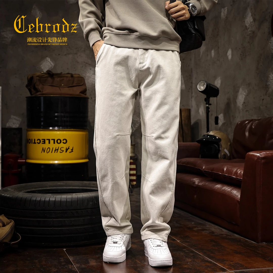 法国Cebrodz美式工装裤男秋冬季2025新款潮牌加绒宽松直筒休闲裤