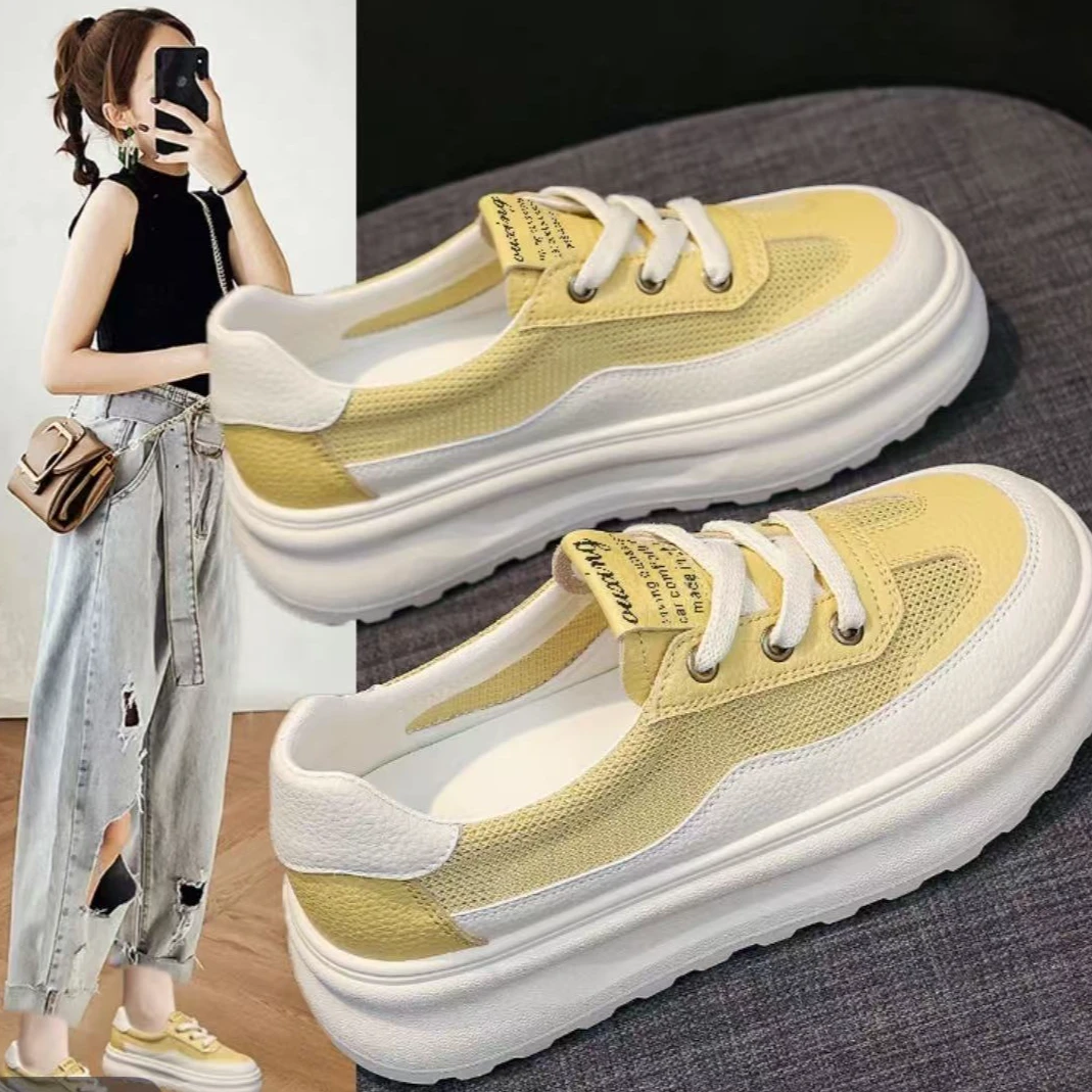 夏季网红【两穿百搭韩版Y.HAI欧诺2025爆款白鞋】现货透气网面风