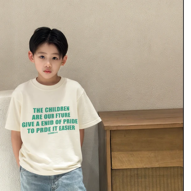 印花休闲夏季夏装短袖百搭男半袖圆领男童上衣吸汗T恤QM-66920