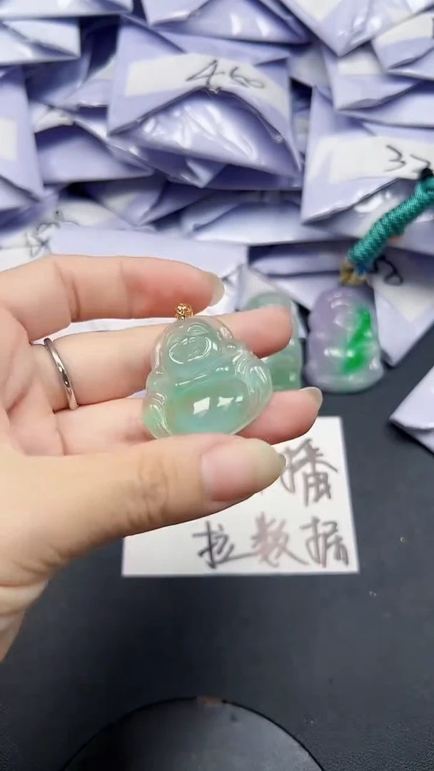 吊坠(赠链)未镶嵌翡翠所见即所得一物一图（带扣头）25