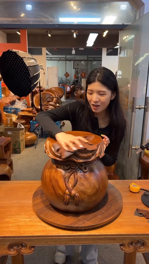 木胡桃木福袋创意凳子