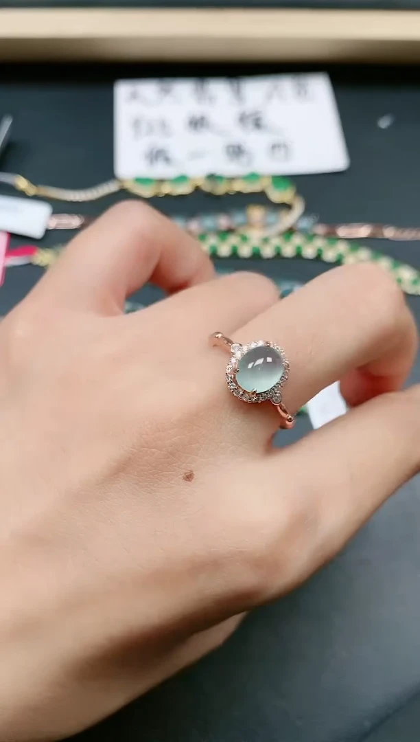 翡翠戒指银S925镶嵌1111111