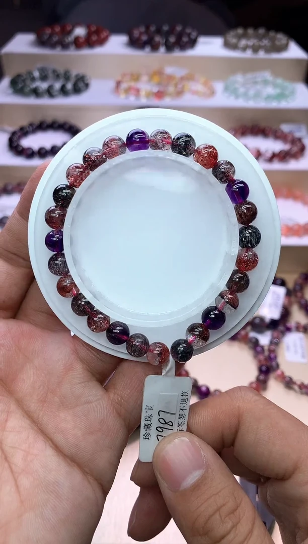 【闪购商品】水晶手链未镶嵌黑加仑超七单圈7m+