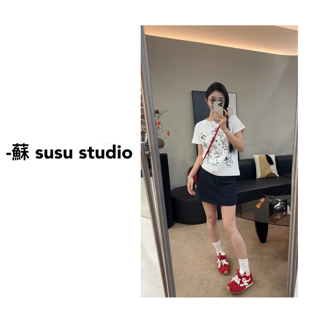 MM印花正肩短袖T恤女夏季新款圆领上衣361