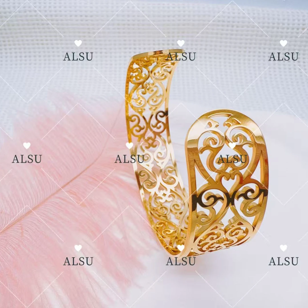 合金手镯 ALSUI原创经典民族风新款轻奢手镯百搭复古时尚气质