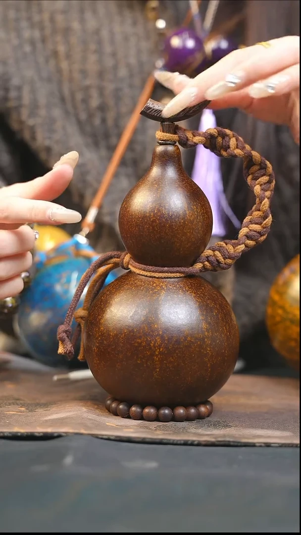 【闪购商品】XV359大漆酒葫芦不包手串及旋转底座