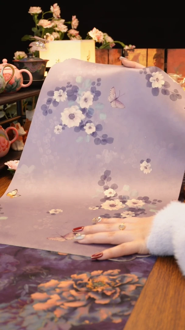 【闪购商品】紫色花花蝴蝶茶席······