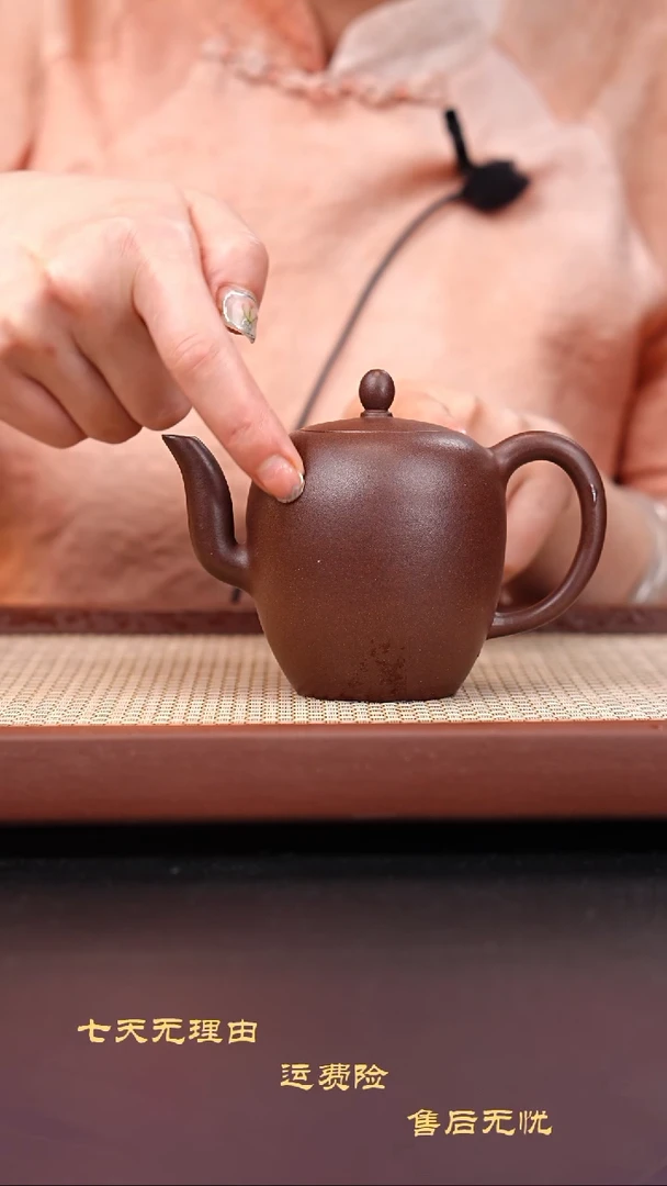 茶壶紫砂全手工铁芯老紫泥美人肩200cc何家成