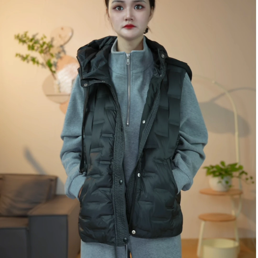 连帽厚款常规款加厚款户外百搭短款时尚马甲