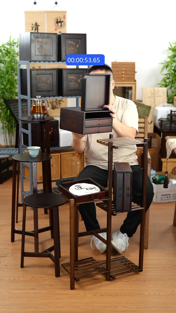 竹楠竹三层茶品盒子