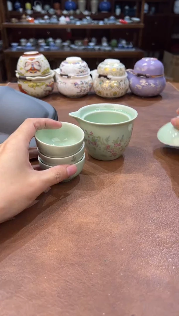 真的很便宜超好看会开片的旅行茶具