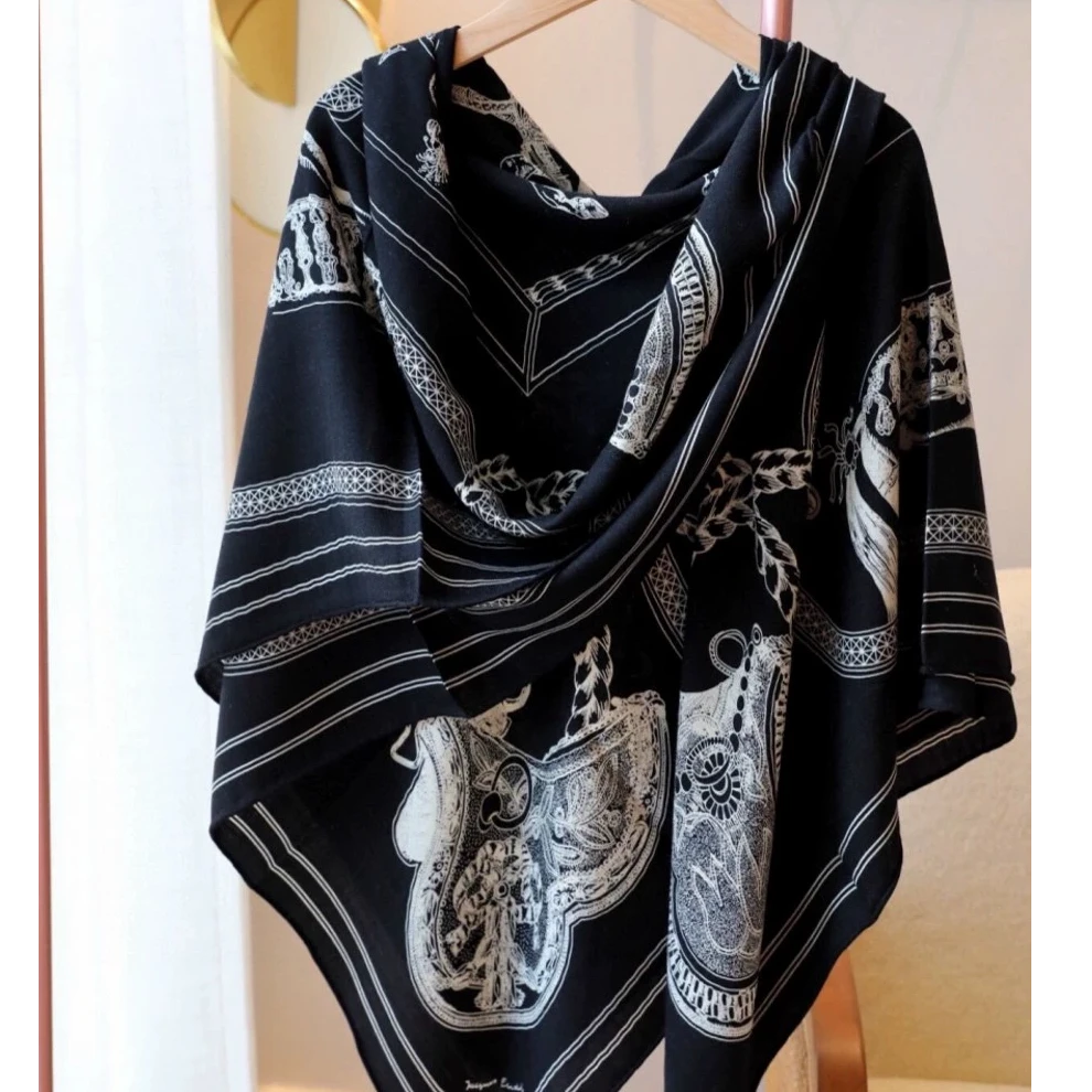 赞赞家【盛宴】130双面丝绒女士围巾百搭复古高级气质优雅保暖