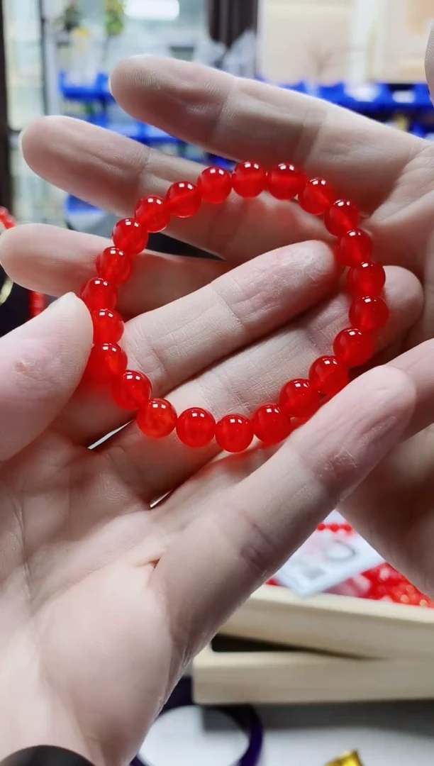 【闪购商品】玛瑙/玉髓手串未镶嵌卡8红景天玛瑙手串多样性发一件