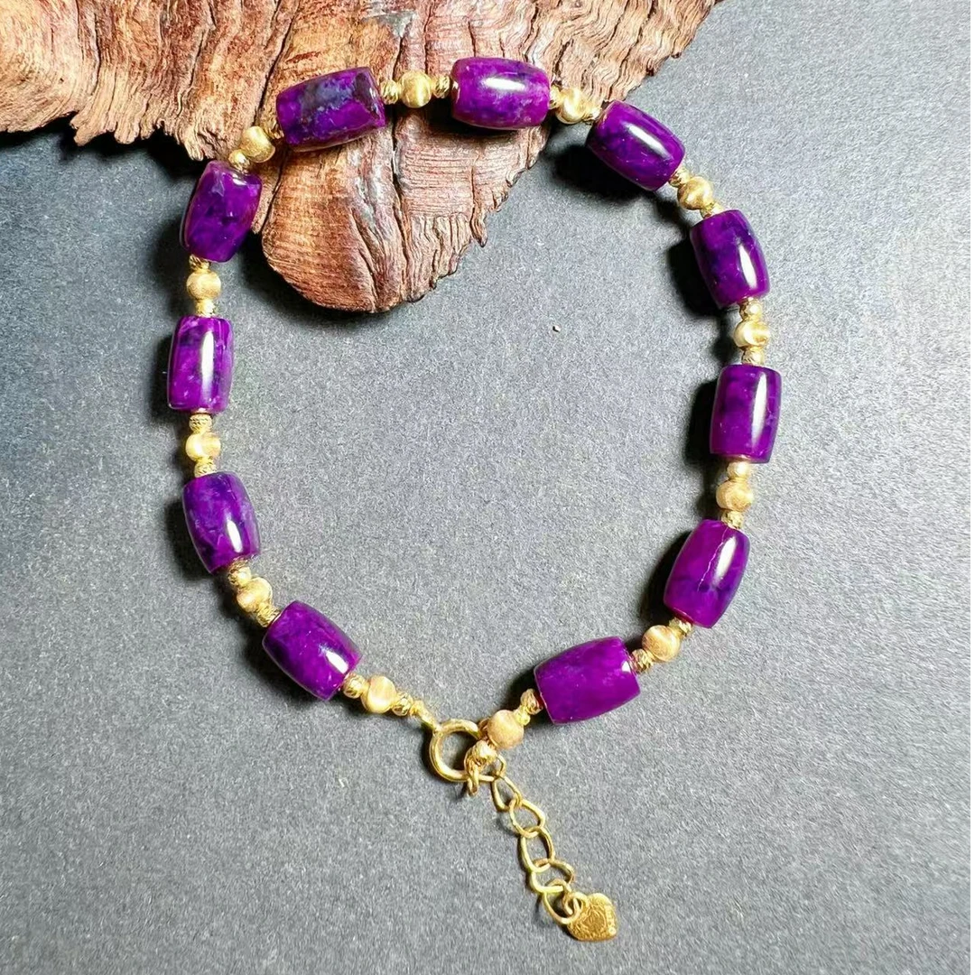 【圣芭黎】天然舒俱来手链桶珠帝王紫18K5+D1573多样性发一