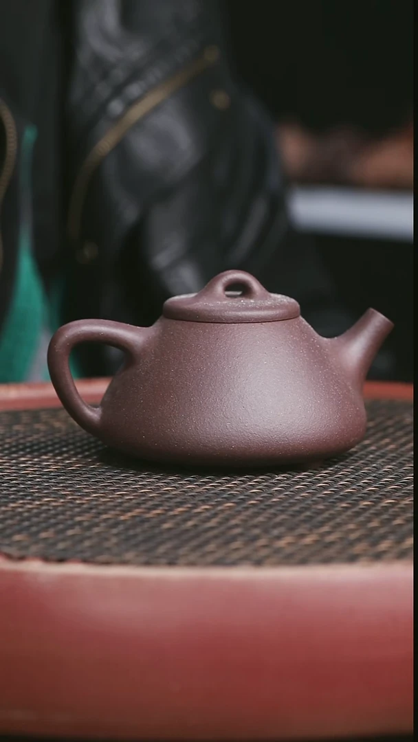 茶壶紫砂3号高砂老紫泥子冶石瓢220CC