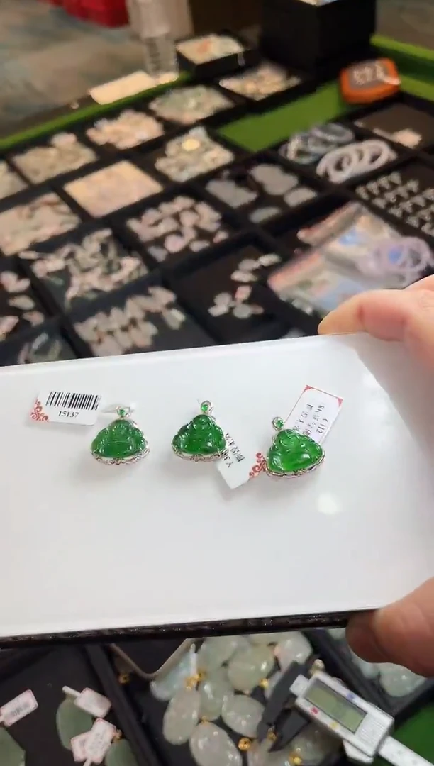 颈饰18K金镶嵌翡翠15137/多样性发一个