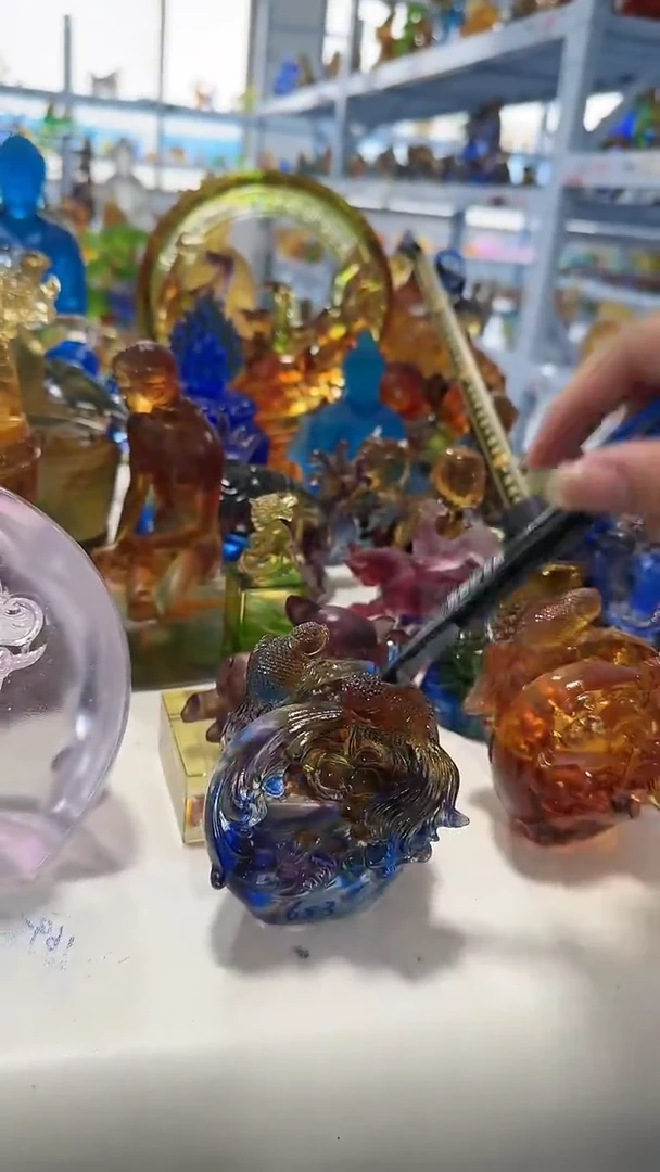 手工艺品琉璃653 双鱼 古法琉璃  微瑕介意勿拍 不退不换