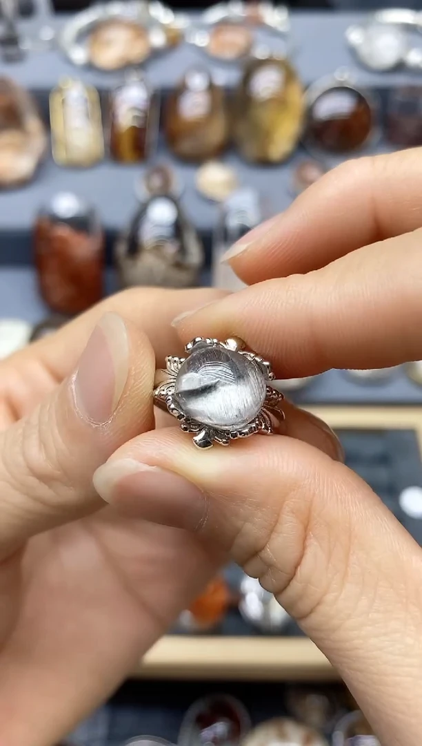戒指银S925镶嵌水晶水晶水晶