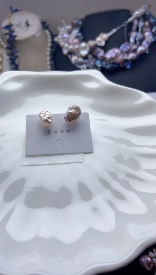 未镶嵌耳饰淡水珍珠叶*【纯恬饰品】