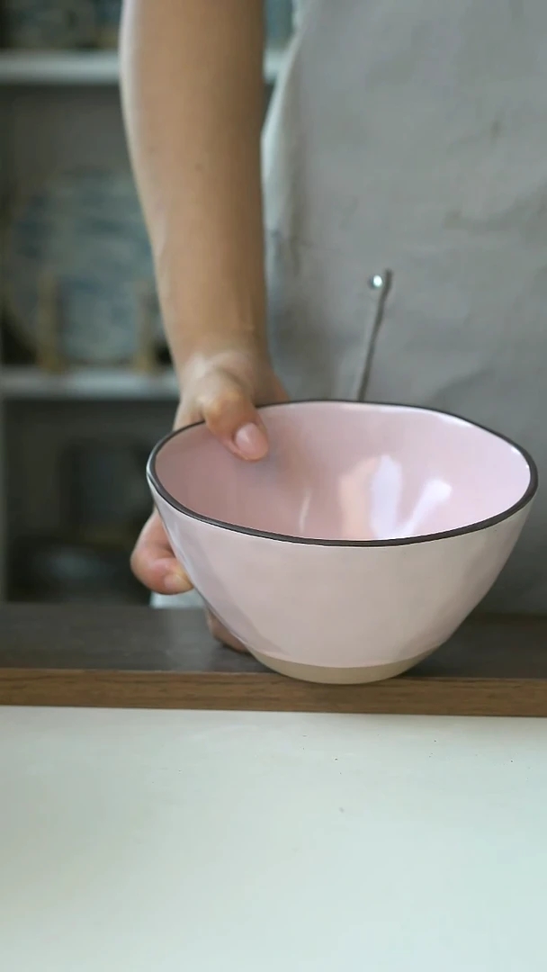 微瑕出德莫兰迪粉16cm面汤碗@4-2@