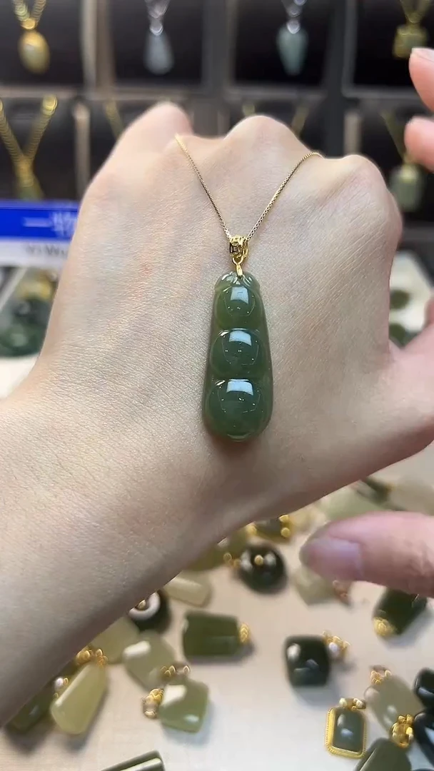 吊坠(不含链)银S925镶嵌和田玉吊坠(不含链) 银S925镶嵌 和田玉