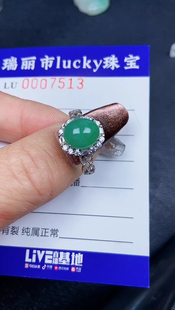 颈饰银S925镶嵌翡翠7513