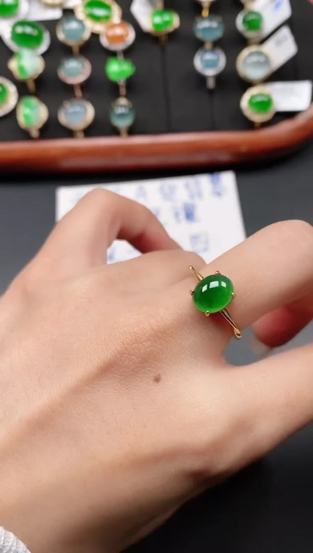 银S925镶嵌戒指翡翠11