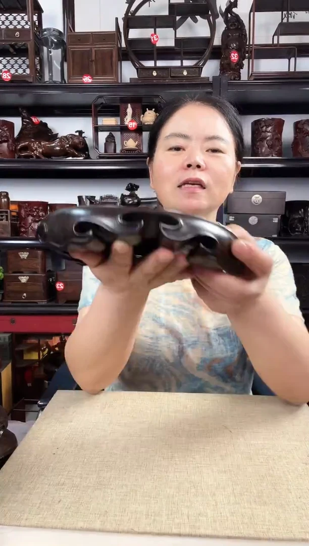 木大卷边圆老李红木工艺品