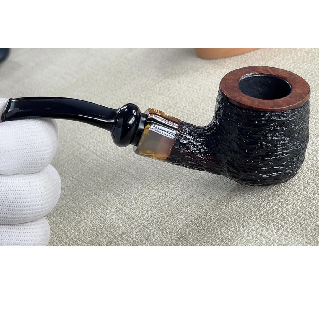 手工雕刻工艺石楠木弯式烟斗