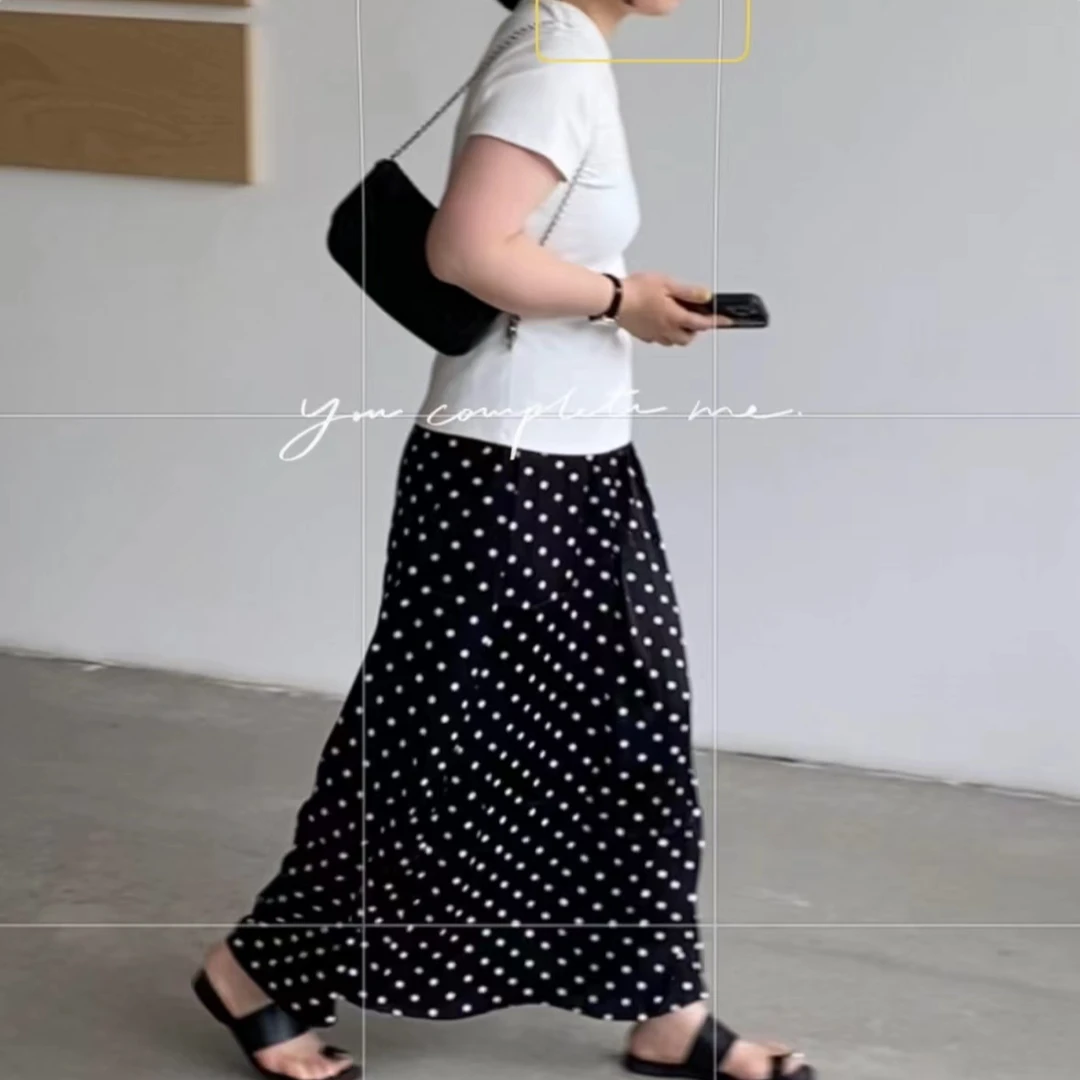 [哈尼家]摩登少女 法式复古浪漫设计感夏季波点半身裙Q60NO退NO换