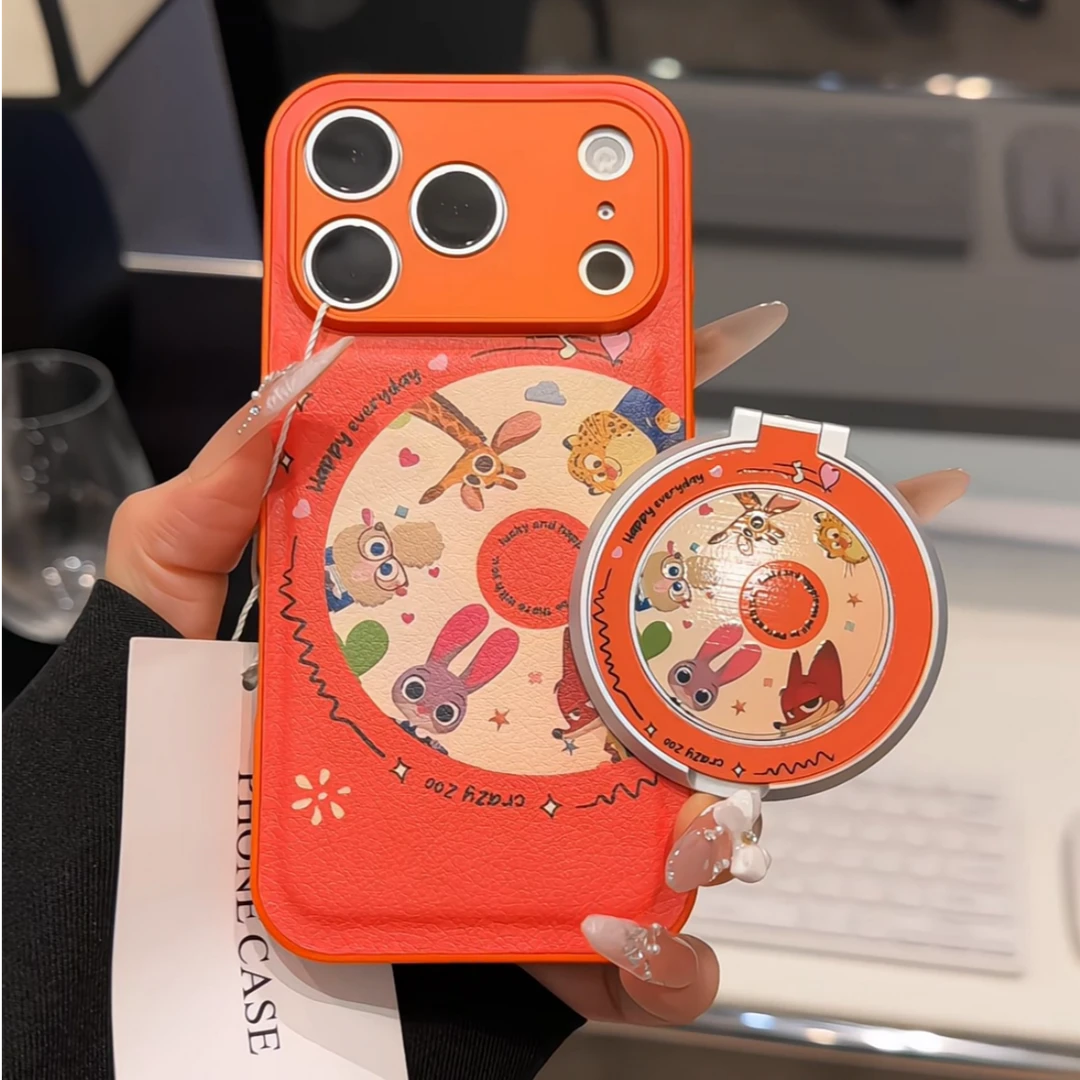 圆圈动物城适用苹果17pro手机壳16PM肤感皮纹防摔华为p80小米17女