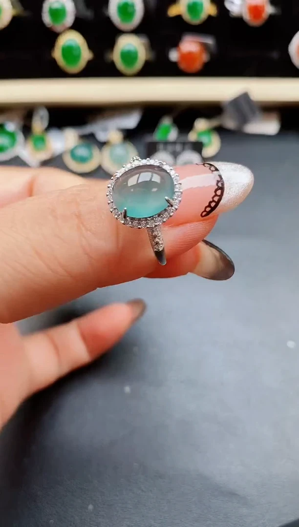 翡翠戒指银S925镶嵌5085050