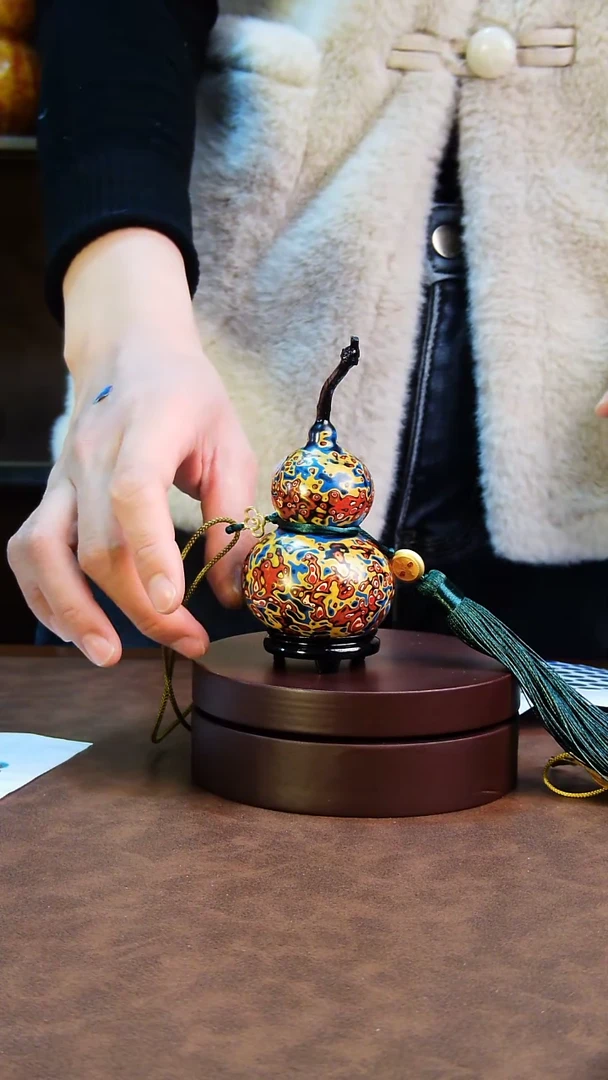 【闪购商品】219直播一物一图大漆酒葫芦送底座送挂绳