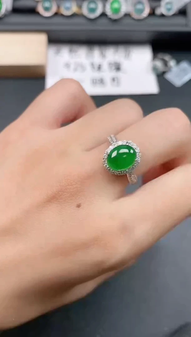 银S925镶嵌戒指翡翠11111