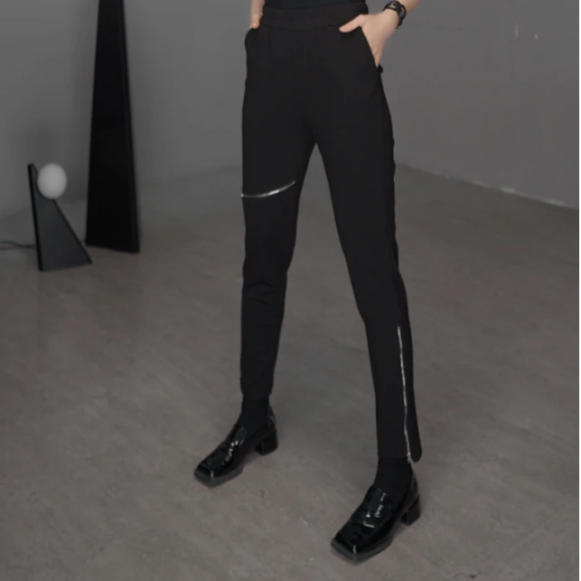 春夏季烟管裤女新款黑色紧身弹力高腰百搭薄款打底显瘦小脚裤7719