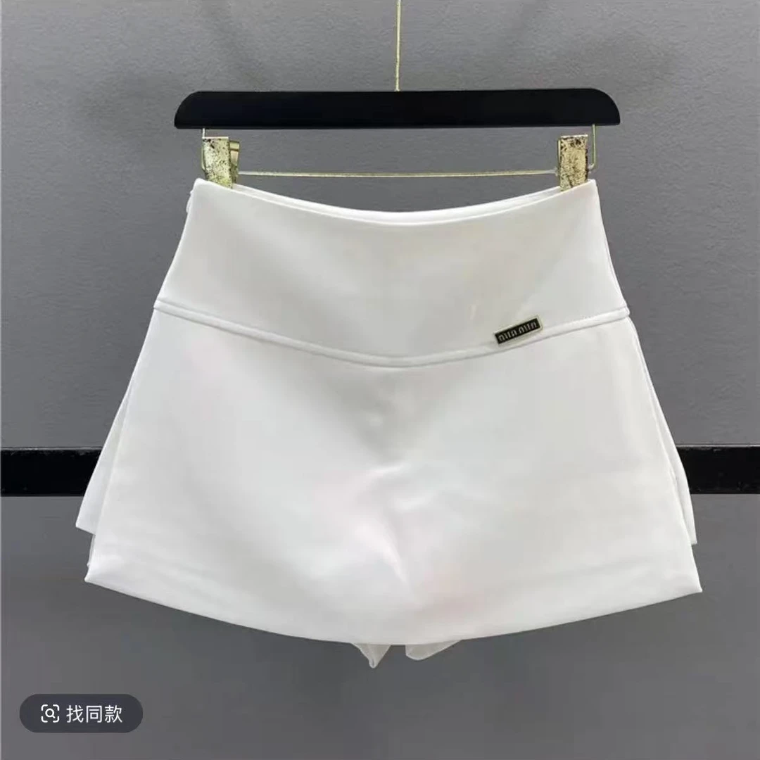 白色西装半身裙女2025春夏新款高腰显瘦辣妹A字裙裤开叉包臀短裙