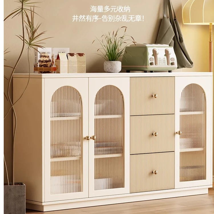 餐边柜岩板现代简约客厅靠墙储物柜置物茶水柜超薄款实木收纳边柜